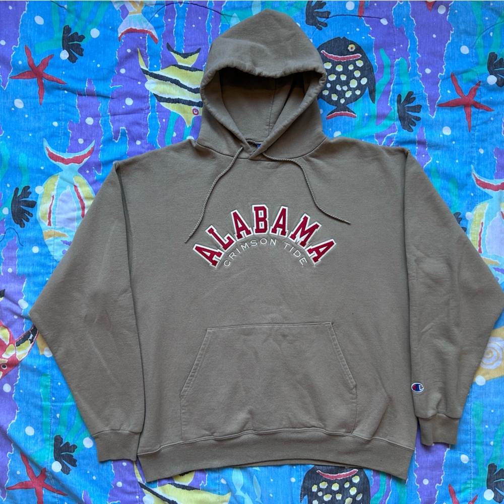 Tan Y2K Champion Alabama Crimson Tide Hoodie